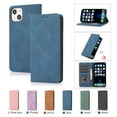 thumbnail image 1 of Premium Case for iPhone 13, Vintage PU Leather Wallet Case RFID Blocking Card Slot Kickstand Strong Magnetic Closure Shockproof TPU Interior Flip Folio Classic Book Case For iPhone 13,Blue, 1 of 1
