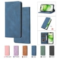 thumbnail image 1 of Premium Case for iPhone 7 / 8 / SE 2022 & 2020, Vintage PU Leather Wallet Case RFID Blocking Card Slot Kickstand Strong Magnetic Closure Shockproof TPU Interior Flip Folio Classic Book Case,Blue, 1 of 5
