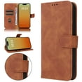 thumbnail image 1 of Premium Case for iPhone 8 Plus/7 Plus with Wrist Strap,PU Leather Flip Kickstand Case for Women Men with Wallet RFID Blocking Card Holder Magnetic Closure Shockproof Phone Cover,Brown, 1 of 7