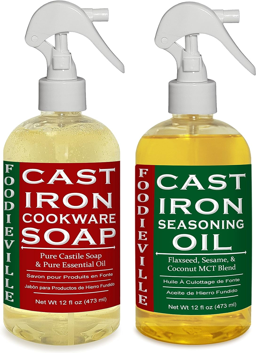 Premium Cast Iron Care Set Natural Cleaning Soap and Seasoning Oil Perfect for Cast Iron