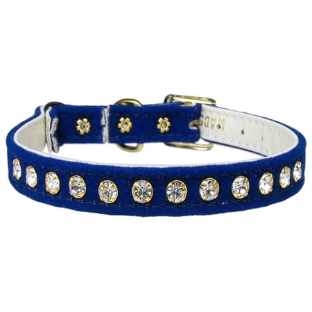 Premium Cat Safety With Band Collar, "Velvet One Row Rhinestone"