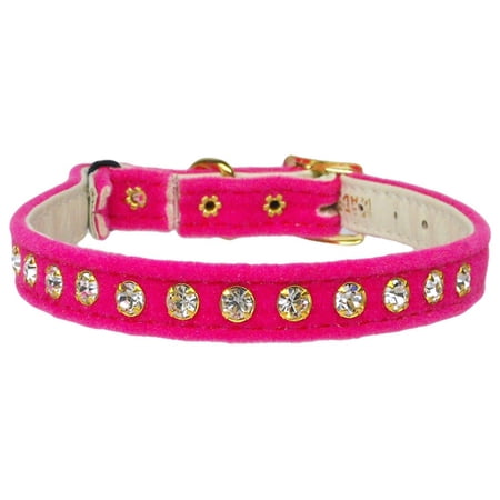 Premium Cat Safety With Band Collar, "Velvet One Row Rhinestone"
