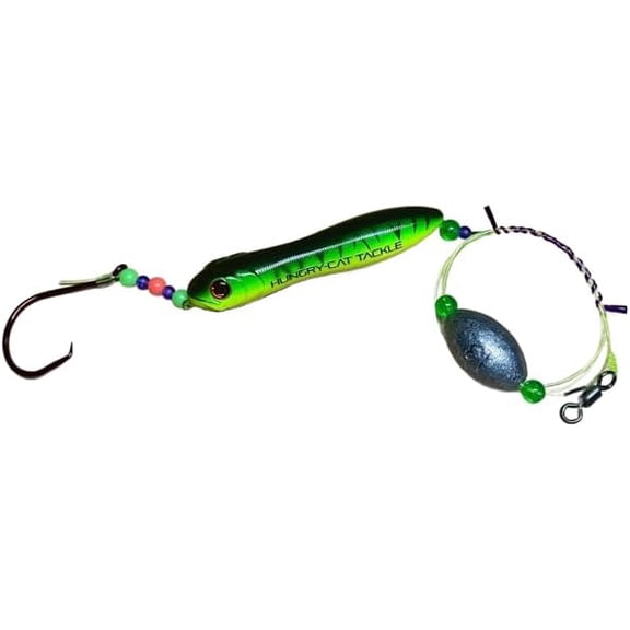 Premium Catfish Ready Rig, Ribbit-Rig, Bright Multicoloured, with 3 oz Egg Sinker Weight.$$Sport & Recreation Other