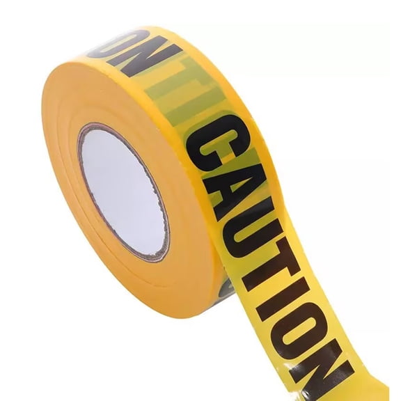 Premium Caution Tape Roll, 3 Inch x 328 Feet, Yellow with Black Text, Heavy-Duty PE Material