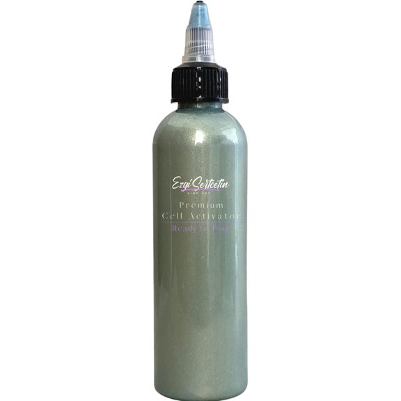 Premium Cell Activator | Ready to Pour | Create Perfect and Unique Cells in your Painting Works | 4oz by Volume | by Ezgi Sertcetin | Metallic Fresh Azurre
