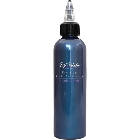 Premium Cell Activator | Ready to Pour | Create Perfect and Unique Cells in your Painting Works | 4oz by Volume | by Ezgi Sertcetin | Midnight Blue