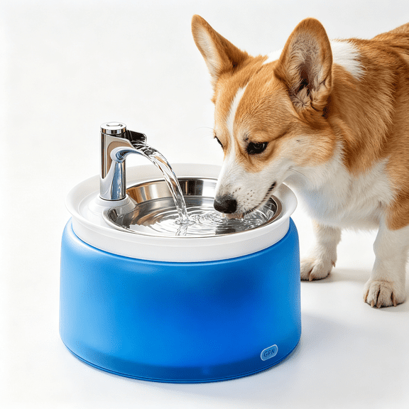 Premium Ceramic Cat Water Fountain ,2.5 L Automatic Pet Water Fountain for Cats & Dogs, Luxury Cat Fountain with Ultra-Quiet Pump and Filter & stainless steel bowl