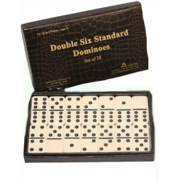 Premium Ceramic Double Six Dominoes Set  28-Piece Classic Tile Game in Deluxe Leatherette Case | Family Game Night, Travel, Gifts, Strategy Game Gifts