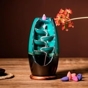 Premium Ceramic Incense Fountain Blue Glaze Finish