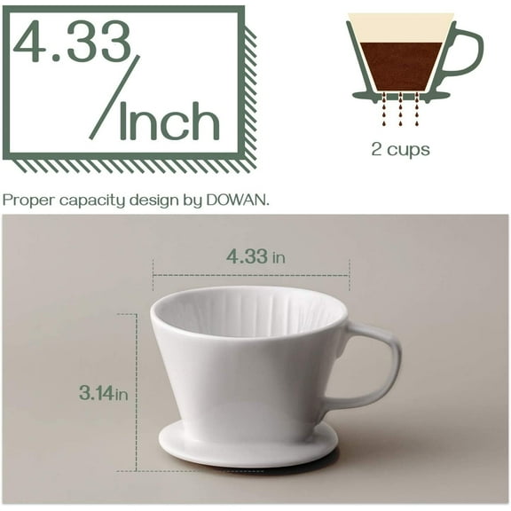 Premium Ceramic Pour-Over Coffee Dripper – 3-Hole Design for Rich, Full-Bodied Brews