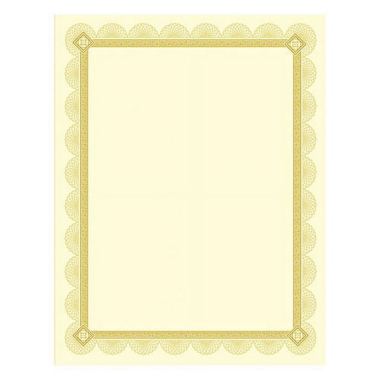 Premium Certificates, 8.5 x 11, Ivory/Gold with Spiro Gold Foil Border,15/Pack Premium Certificates, 8.5 x 11, Ivory/Gold with Spiro Gold Foil Border,15/Pack