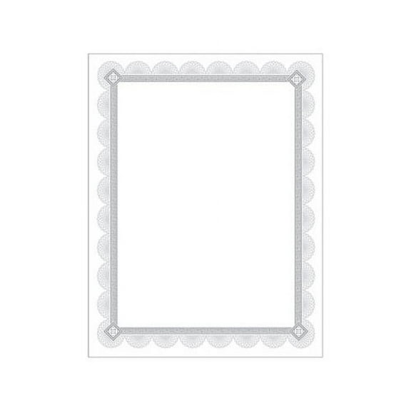 Premium Certificates White, Spiro Silver Foil Border, 66 lb, 8,5 x 11, 15/Pack
