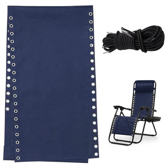 Premium Chair Replacement Fabric with 4 Bungee Cord Set, for Anti Gravity Chairs Outdoor Recliner Patio Lounge Chair Lawn Beach Sling Chair, Blue