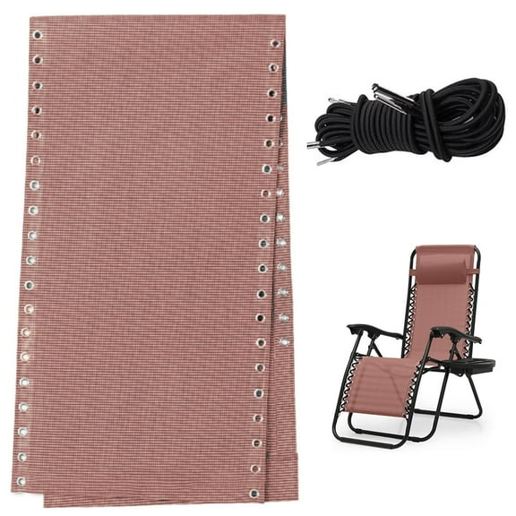 Premium Chair Replacement Fabric with 4 Bungee Cord Set, for Anti Gravity Chairs Outdoor Recliner Patio Lounge Chair Lawn Beach Sling Chair, Coffee