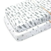 Premium Changing Pad Cover – 2 Pack – Superior Softness, Lifetime Durability - Shrink Proof 100% Cotton Sheet Liners w/ Belt Loops Fitted for 32x15x5 Pads.