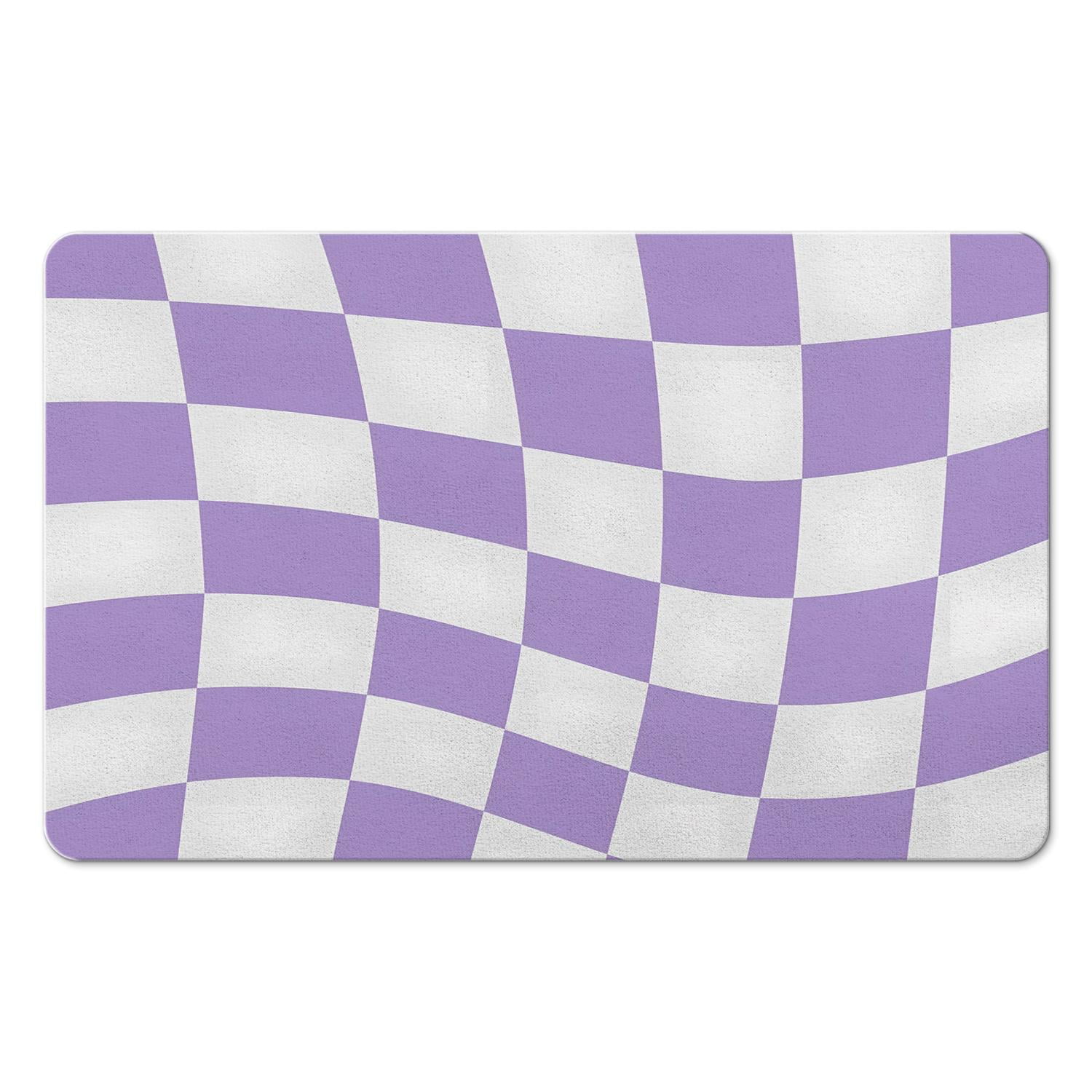 Premium Checkered Grid Bathroom Rug (20x32in): Extra Soft & Absorbent ...