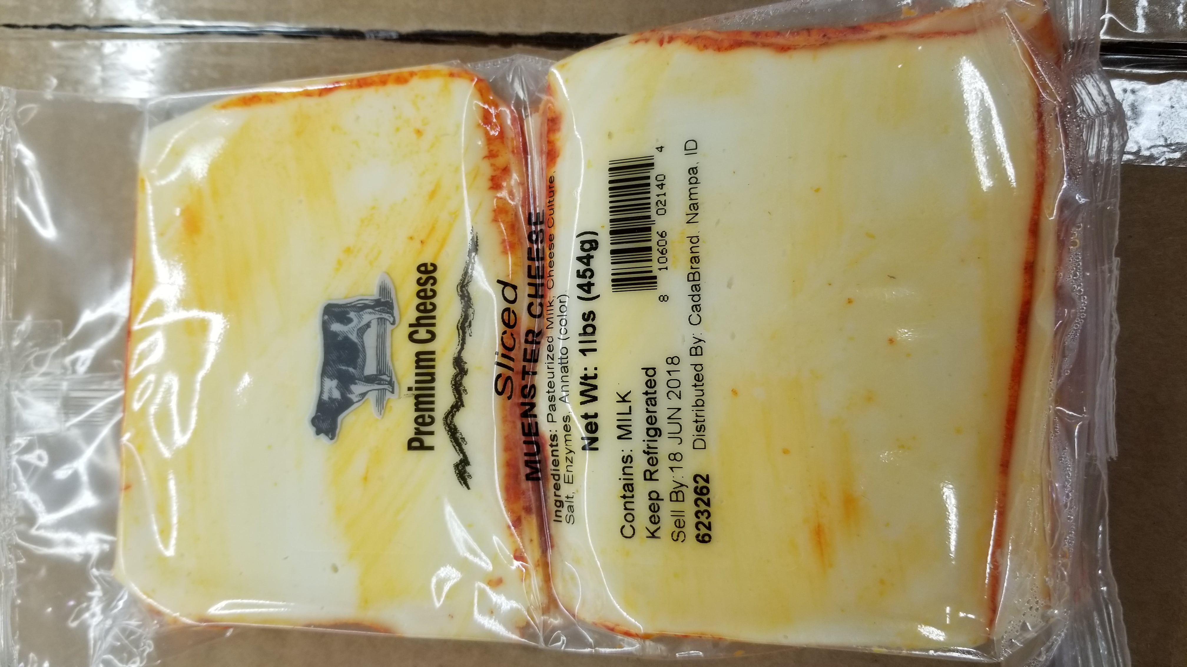 Premium Cheese Sliced Muenster Cheese, 16 Oz.