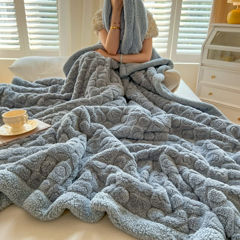 Premium Chevron Sherpa Throw Blanket Soft Reversible Fleece Blanket Throw Plush Fuzzy Throw for Couch Sofa Lap TV Blanket Lightweight Microfiber Walmart
