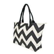 Premium Chevron Zig Zag Canvas Tote Shoulder Bag Handbag