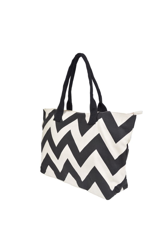 Premium Chevron Zig Zag Canvas Tote Shoulder Bag Handbag