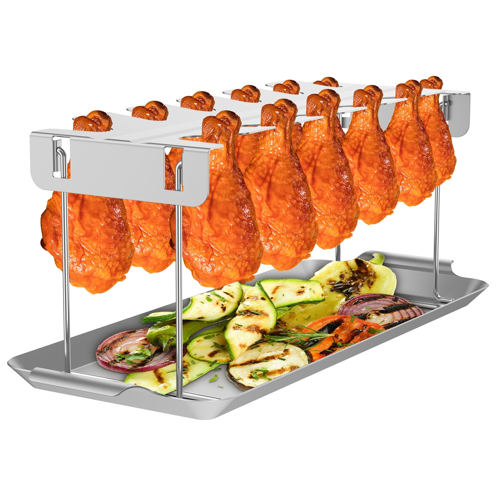 Premium Chicken Leg Rack for Grill & Smoker MultiUse Chicken Drumstick Holder,Wing & Leg Rack