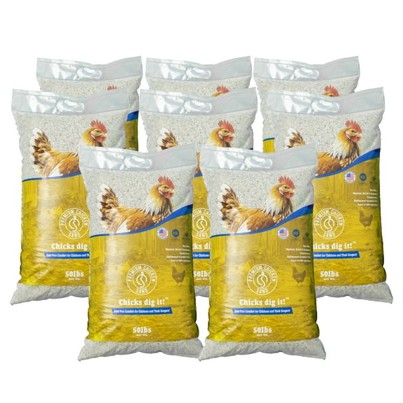 Premium Chicken Sand, Odor Eliminating Bedding for Coops, 50 Lb Bag, 8 Pack