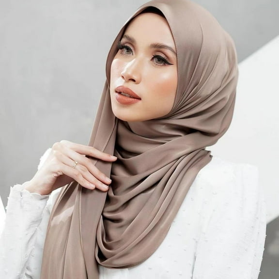 Premium Chiffon Hijab Head Scarf Shawl Wrap for Muslim Women Lightweight