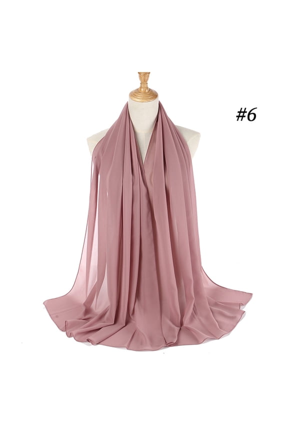 Women Plain Bubble Chiffon Scarf Hijab Wrap Printe Shawls Headband Hijabs