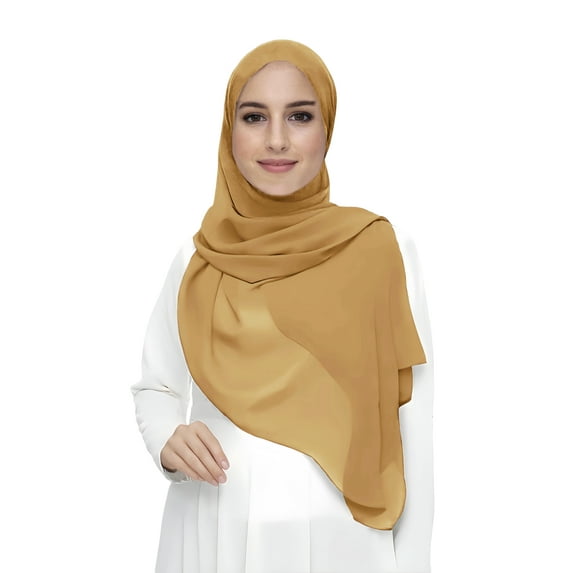 Premium Chiffon Hijab Head Scarf Shawl Wrap for Muslim Women Lightweight