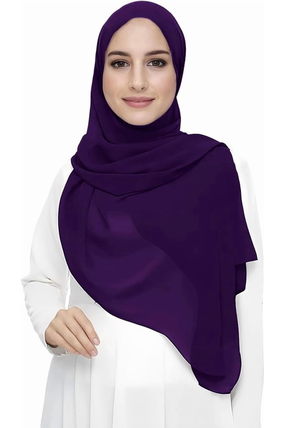 Premium Chiffon Hijab Head Scarf Shawl Wrap for Muslim Women Lightweight