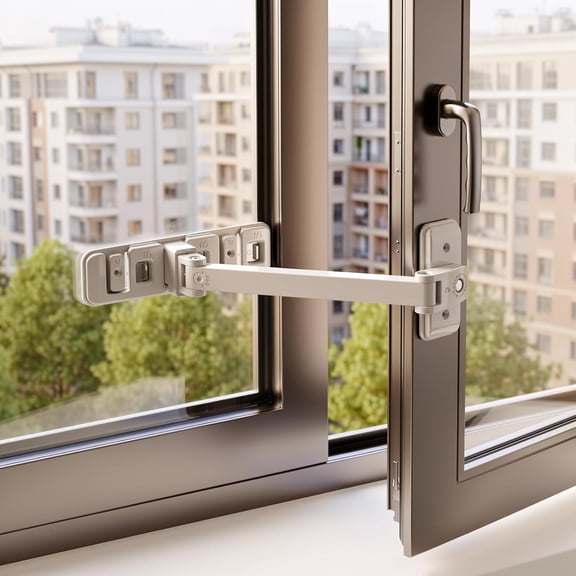 Premium Child Safety Locks Adjustable, No-Drill & Easy-Install Home Safety Kit Window Restrictor Lock