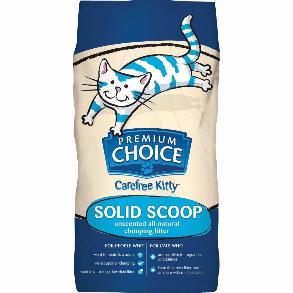 Premium Choice All Natural Unscented Scoopable Cat Litter, 25 Pound