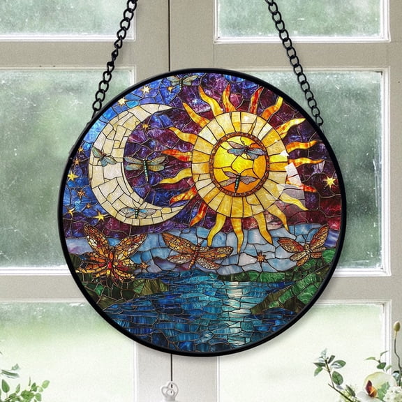 Premium Christmas Gift - Astrology Scorpio Stained Glass Hanging Ornament - Sparkling Christmas Tree Decoration, Holiday Gift for Family & Friends