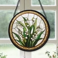 thumbnail image 1 of Premium Christmas Gift - White Green Lily Flower Plant Christmas Stained Glass Hanging Ornament - Bright Holiday Tree Decoration & Secret Santa Gift for Family & Friends, 1 of 3