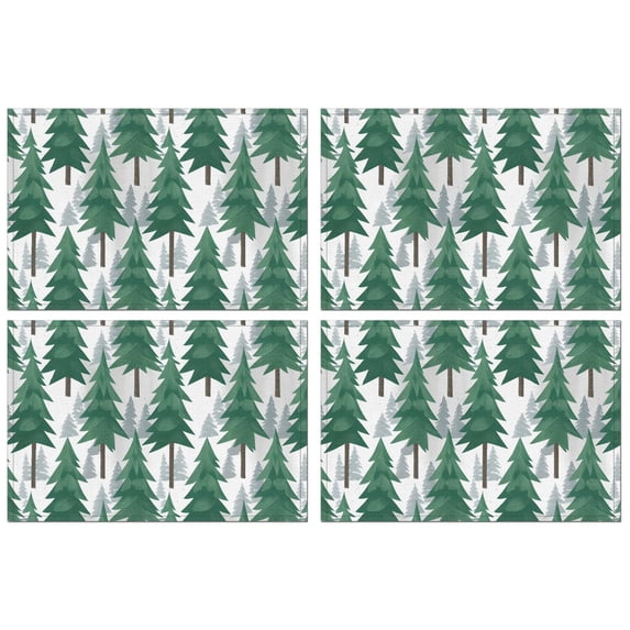 Premium Christmas Placemats 12x17 Inch Set of 4, Waterproof Table Mats - Winter Deer Snowflake Design for Kitchen Dining Holiday Use