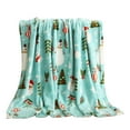 thumbnail image 1 of Premium Christmas Sherpa Throw Blanket | Christmas Decoration Gift, Fleece, Plush, Warm, Cozy Flannel Microfiber Holiday Throw Blanket for Couch, Sofa, Bed, Chair | Green Snowman - 28x40in, 1 of 5