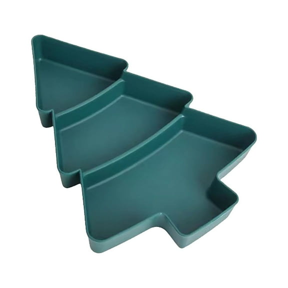 Premium Christmas Tree Nut Tray - Assorted Snack Sectional Plastic Serving Platter, Convenient Lazy Snacking