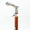 thumbnail image 1 of Premium Chromed Deluxe Walking Sticks | Rosewood Crafted Walking Cane with Solid Brass Chrome Decorative Bars | Walking Canes & Crutches  (Cheetah, 36 Inches), 1 of 6