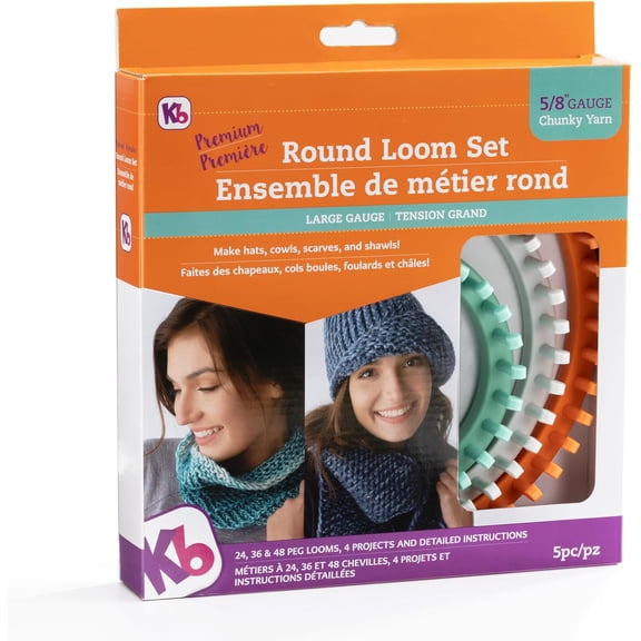 'Premium' Chunky Round Looms Set, 5/8" Large Gauge KB (3 loom set)
