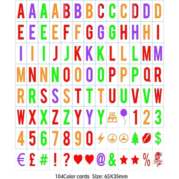 Premium Cinematic Lightbox Letter Set - 293 Pieces (104 Black + 104 Multi-Color + 85 Icons) - New Edition Plastic A4 Lightbox Letters and Symbols for Festive Parties, Weddings, and Christmas Decor