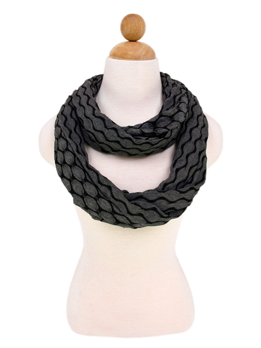 Small Loop Scarf Premium Circle Wave 2 Tone Infinity Loop Scarf - Walmart.com