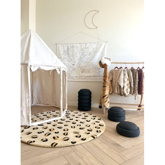 Premium, Circular Hand Tufted Rug with Animal Print made with 100% Wool Best Suites in your Living Room