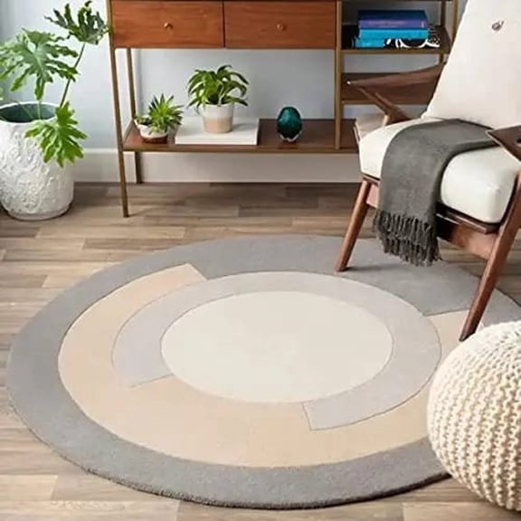 Premium Circular, HandTufted Rugs with with Unique Solid Designs made with 100% Wool Best Suites in your Living Room