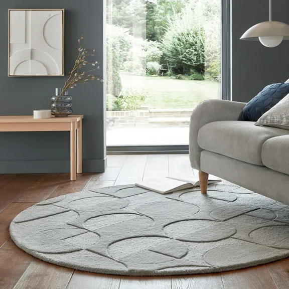 Premium Circular, Tufted Rug with Circular Design made with 100% New Zealand Wool Best Suites in your Living Area