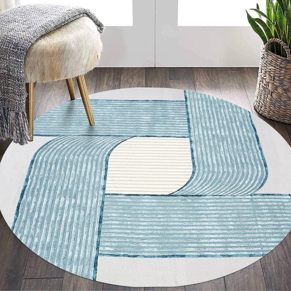 Premium, Circular Tufted Rug with Linear Patterns made with premium wool & Silk Best Suites in your Living Room