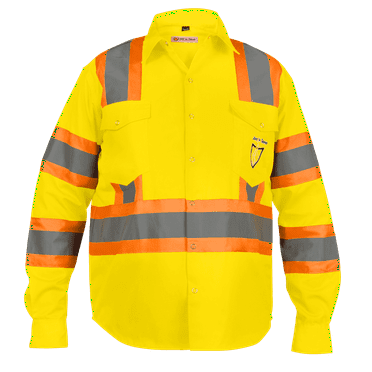 Premium Class 3 High Visibility Hi Vis Safety Shirt - Full Sleeve - 65%C35%N - 6 oz (2X-Large, Bright Yellow)