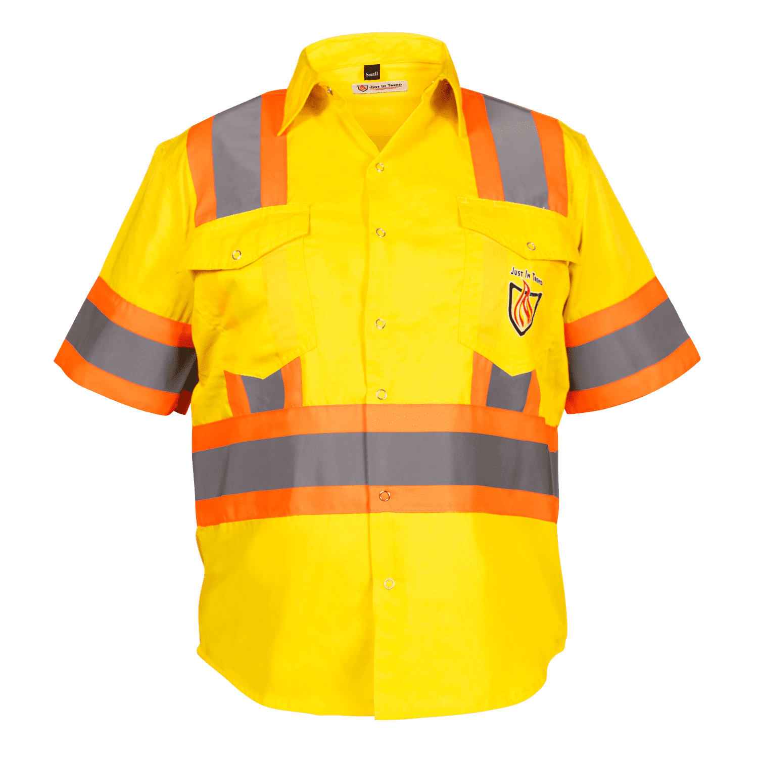 Premium Class 3 High Visibility Hi Vis Safety Shirt - Half Sleeve - 65 ...