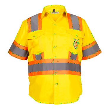 Premium Class 3 High Visibility Hi Vis Safety Shirt - Half Sleeve - 65%C35%N - 6 oz (4X-Large, Bright Yellow)