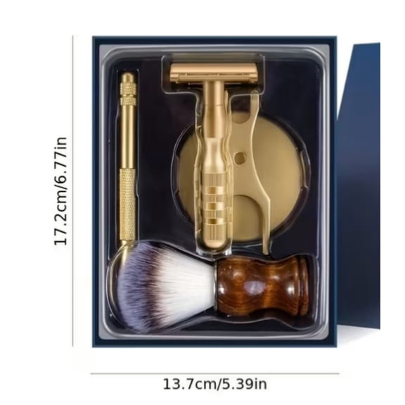 Premium Classic Double-Edge Safety Razor Set for Men - Vintage Manual Shaving Razor with Stylish Stand for a Superior Shaving Experience