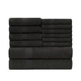 thumbnail image 1 of Premium Classic Ultra-Soft Cotton Assorted 12-Piece Eco-Friendly Towel Set - 27" x 54", 16" x 28", 13" x 13", Black, 1 of 6
